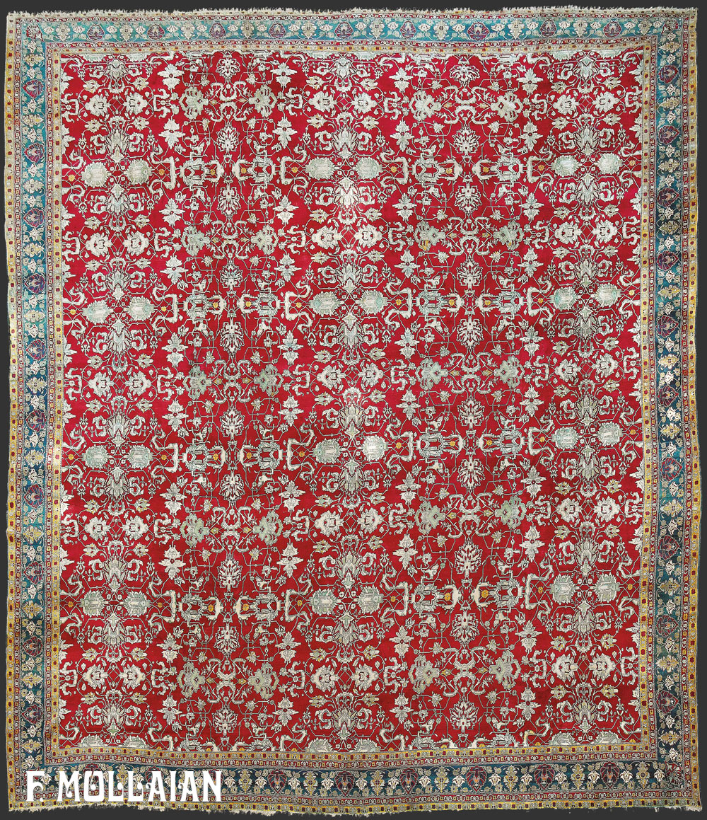 Prezioso Tappeto Antico Indiano Agra n°:17107827